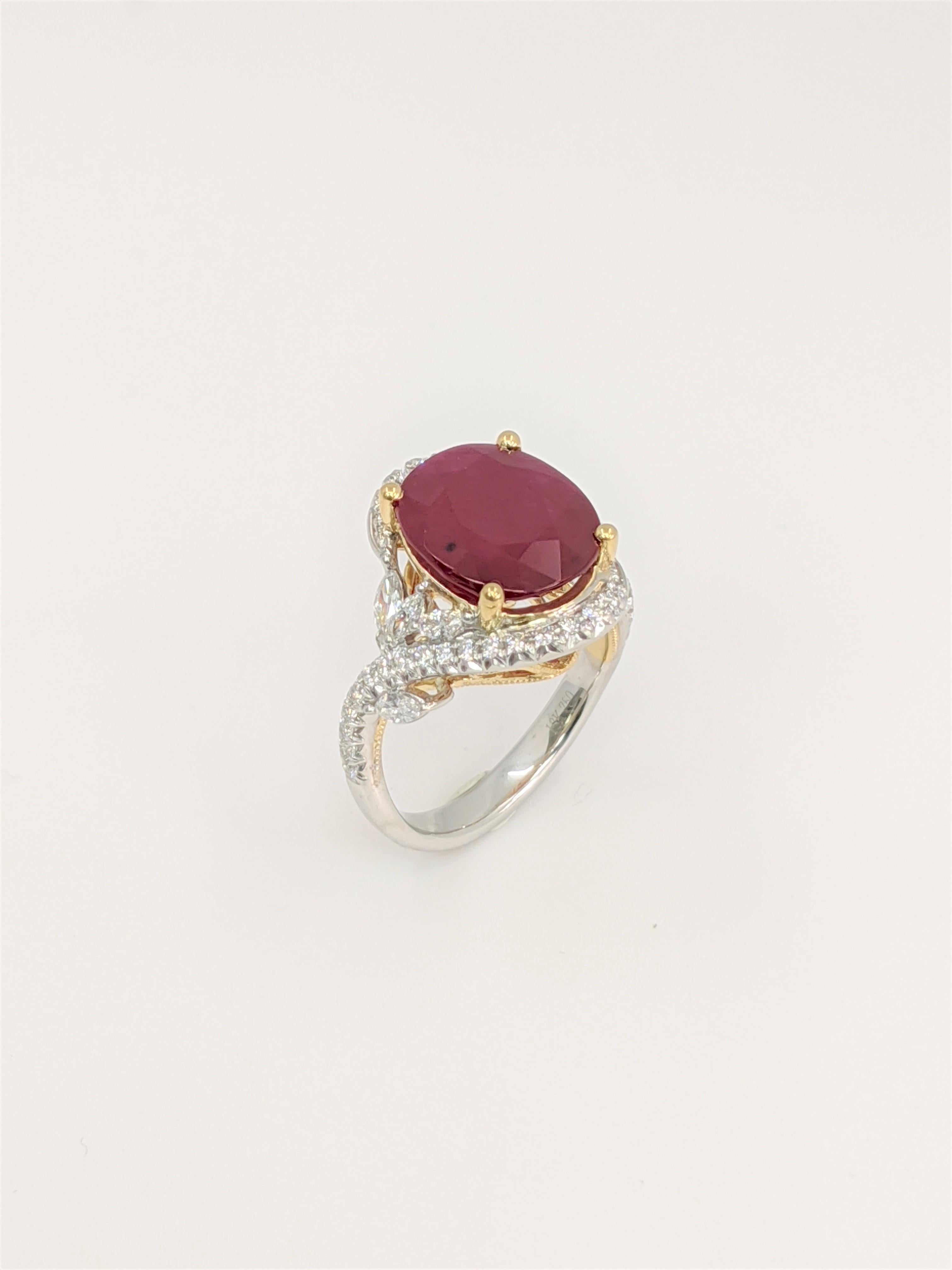 Ruby Red Fancy Diamond Ring 1