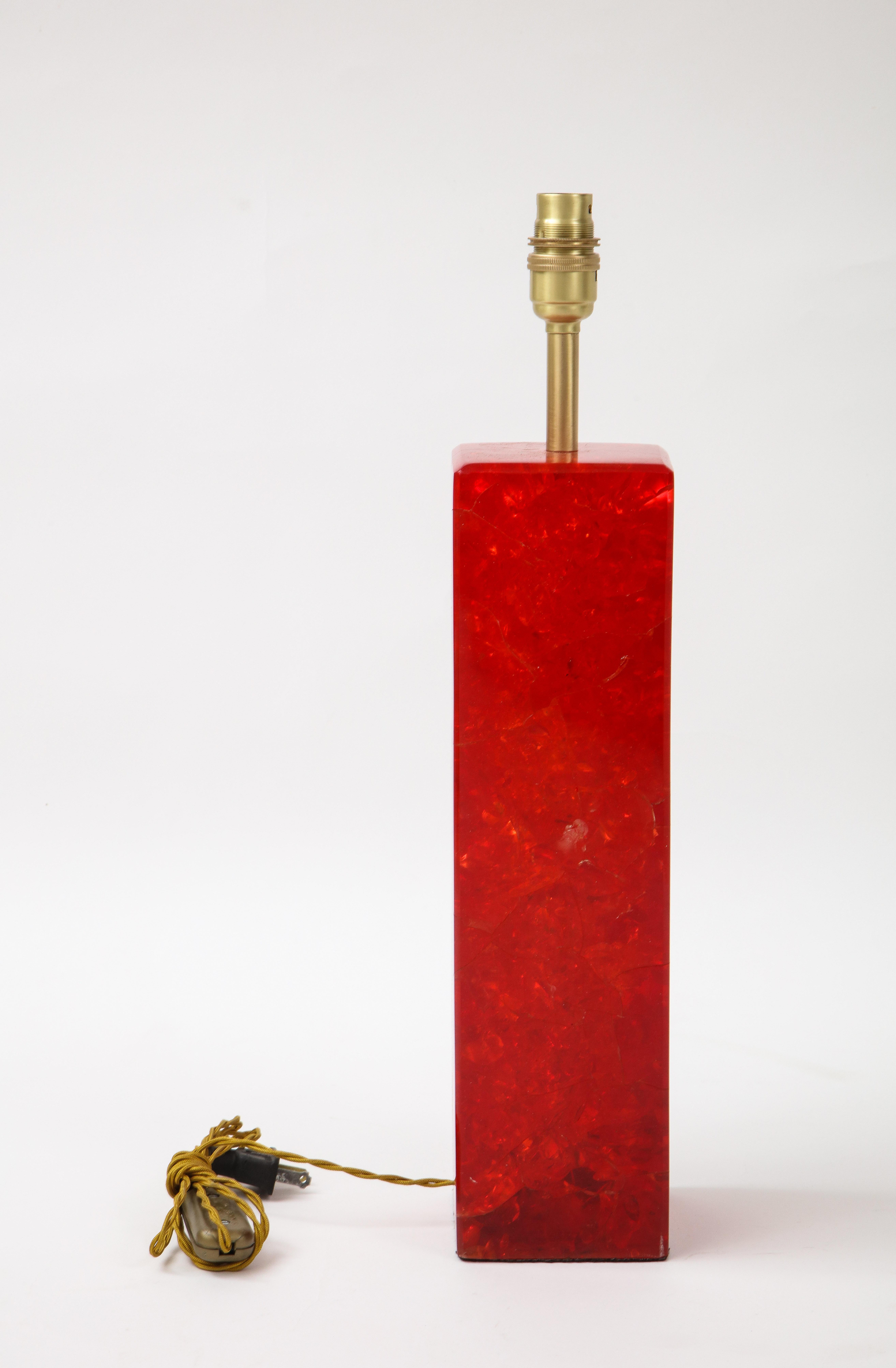 Moderne Lampe fractale rouge rubis, Marie-Claude de Fouquieres en vente