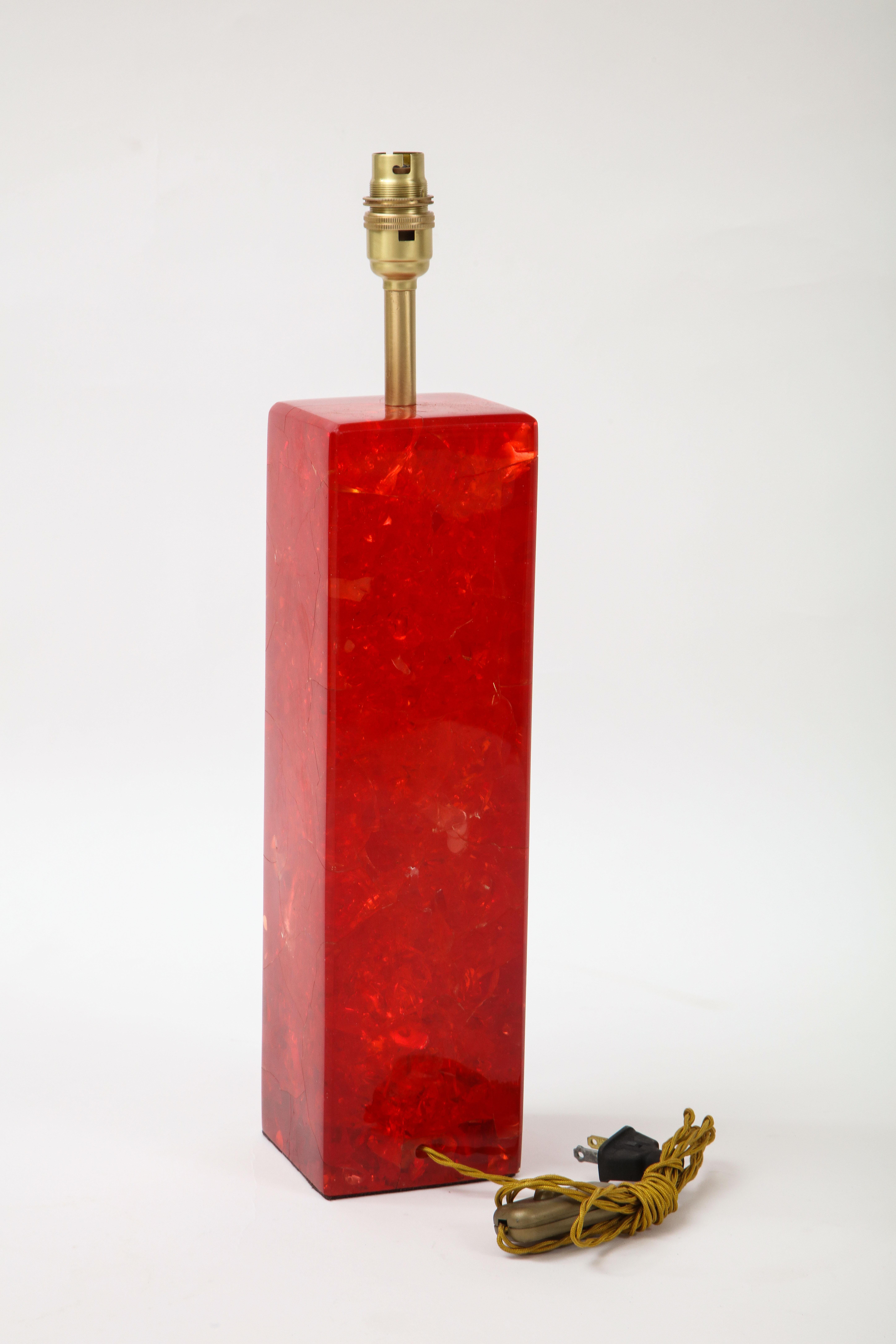 Ruby Red Fractal Resin Lamp, Marie-Claude de Fouquieres In Good Condition For Sale In New York, NY