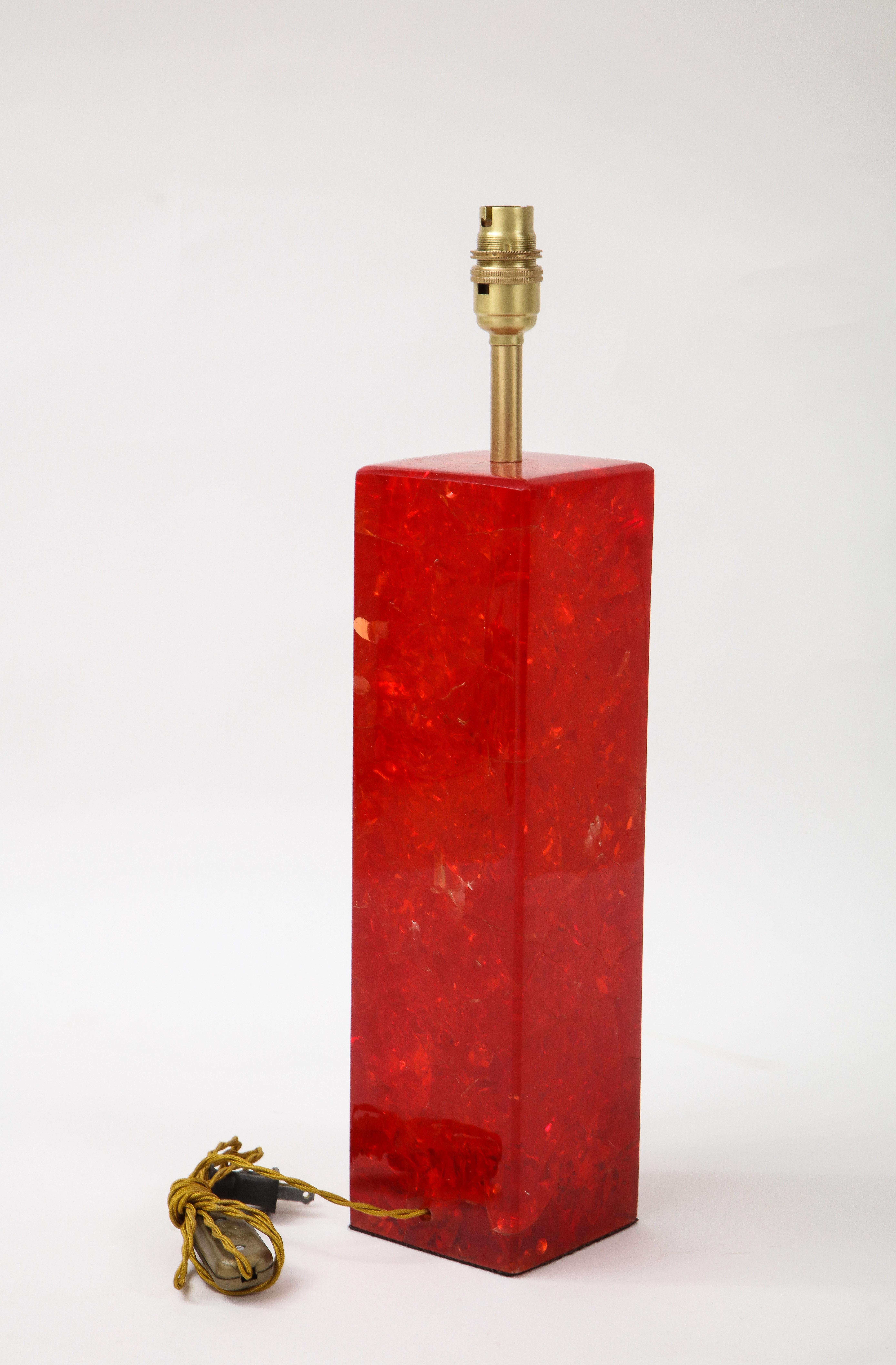 20th Century Ruby Red Fractal Resin Lamp, Marie-Claude de Fouquieres For Sale
