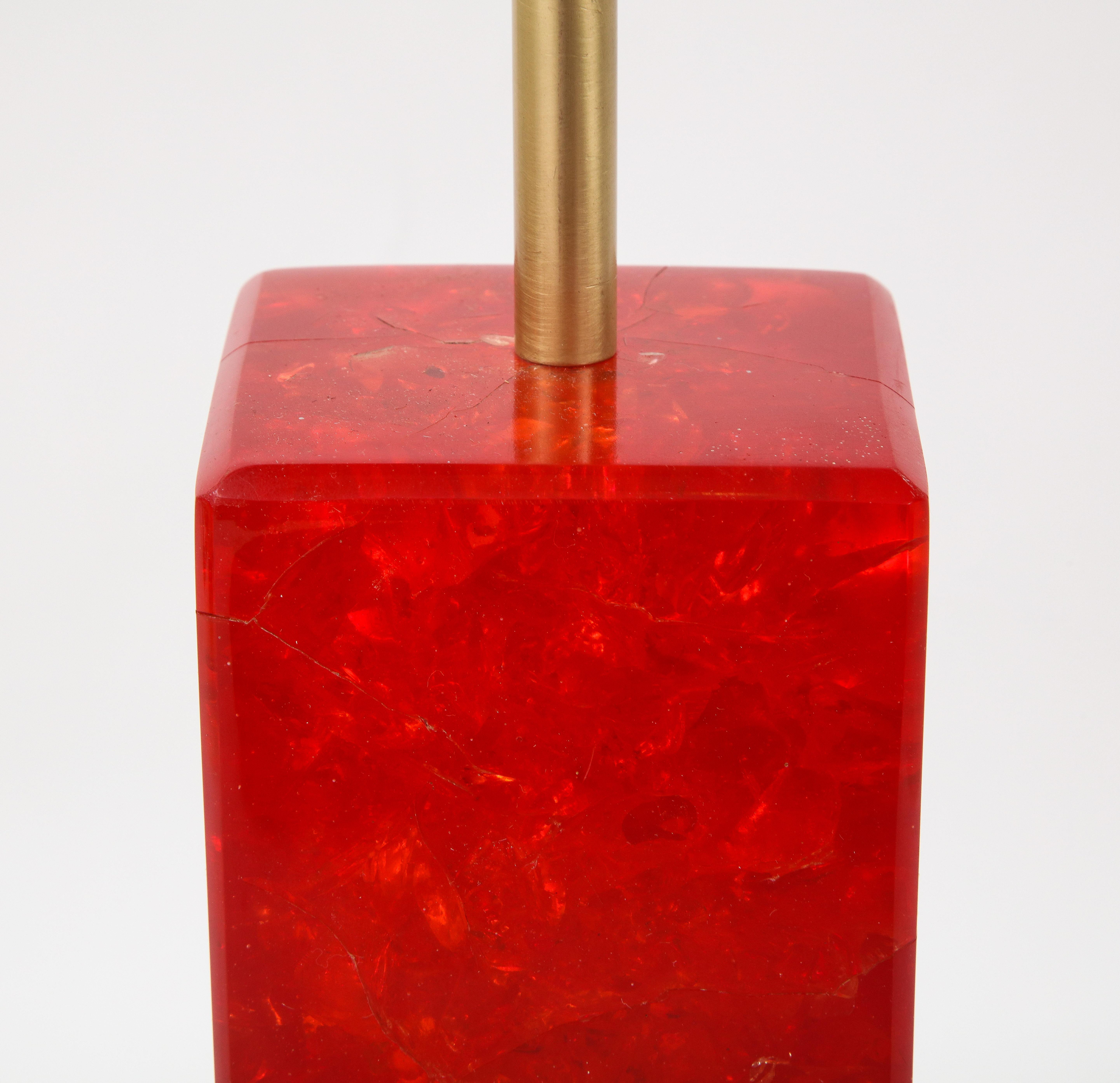 Ruby Red Fractal Resin Lamp, Marie-Claude de Fouquieres For Sale 1