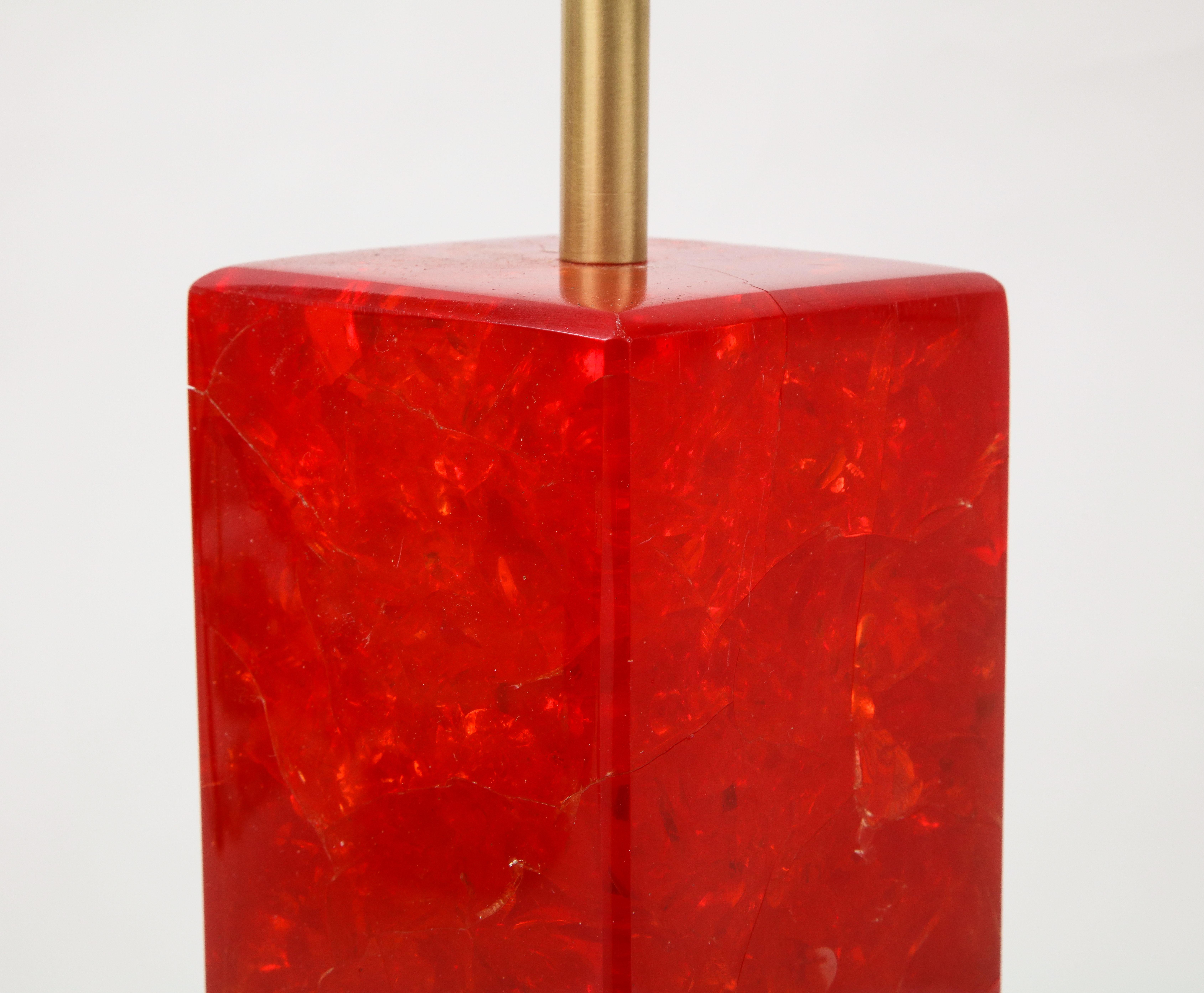 Lampada in resina frattale rosso rubino, Marie-Claude de Fouquieres in vendita 2