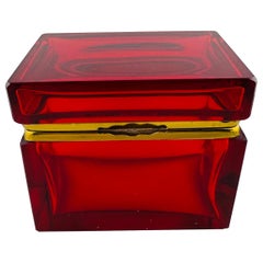 Ruby red glass crystal can france 1840