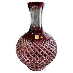 Rubinrote Vase aus handgeschliffenem Bleikristall von Caesar Crystal Bohemiae Co.Czech Republic