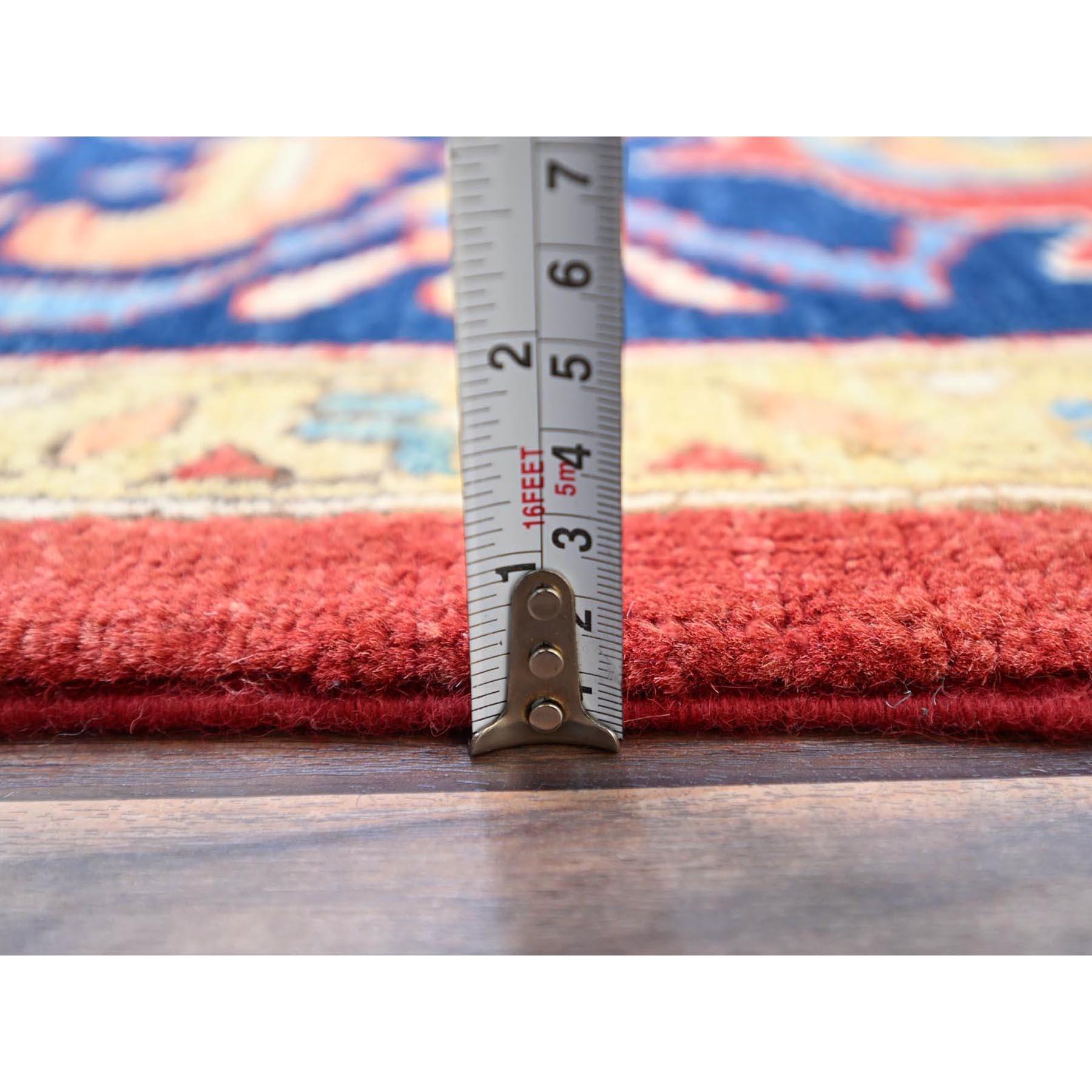 Tappeto orientale in lana Serapi Heriz Motif Design rosso rubino annodato a mano 9'10