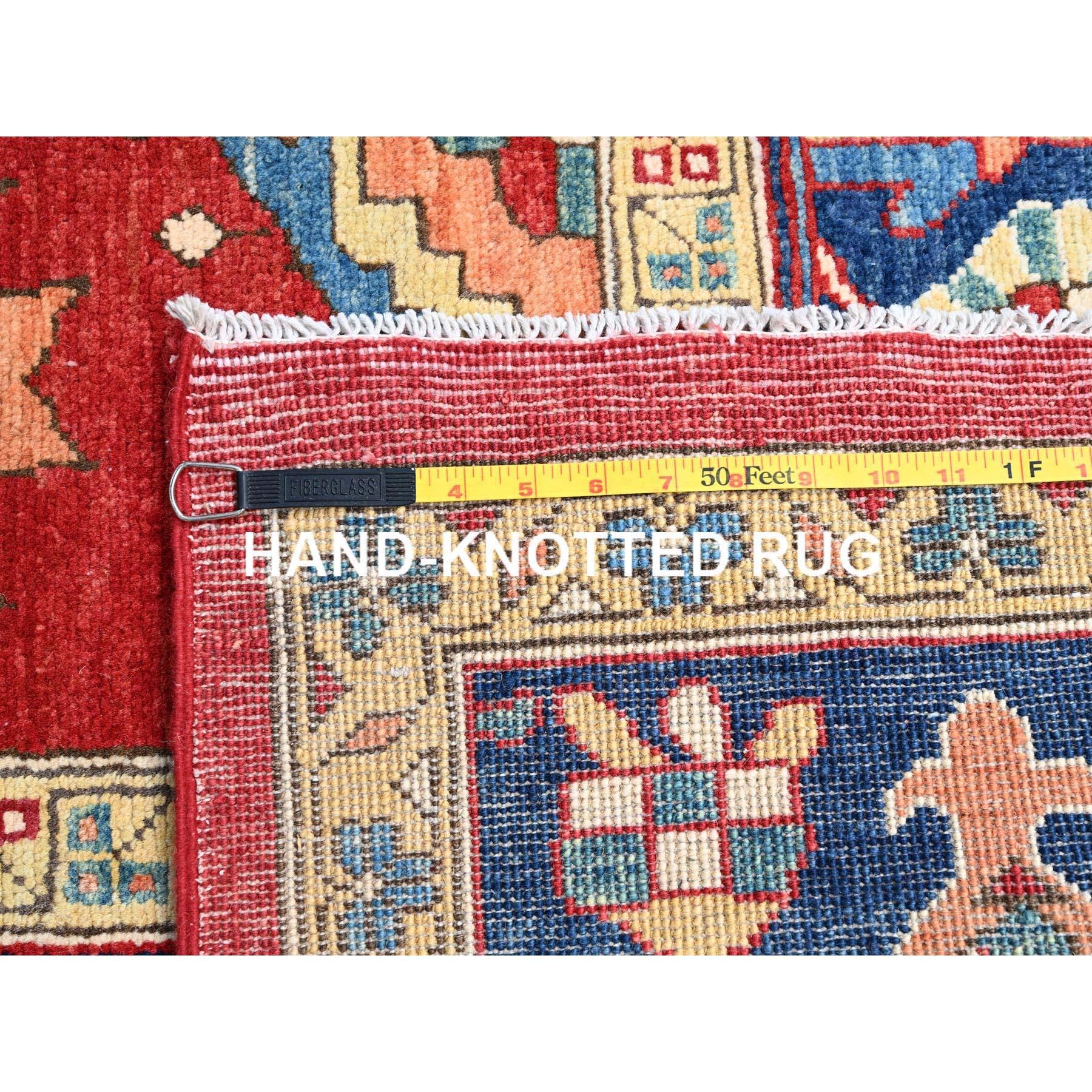Tappeto orientale in lana Serapi Heriz Motif Design rosso rubino annodato a mano 9'10