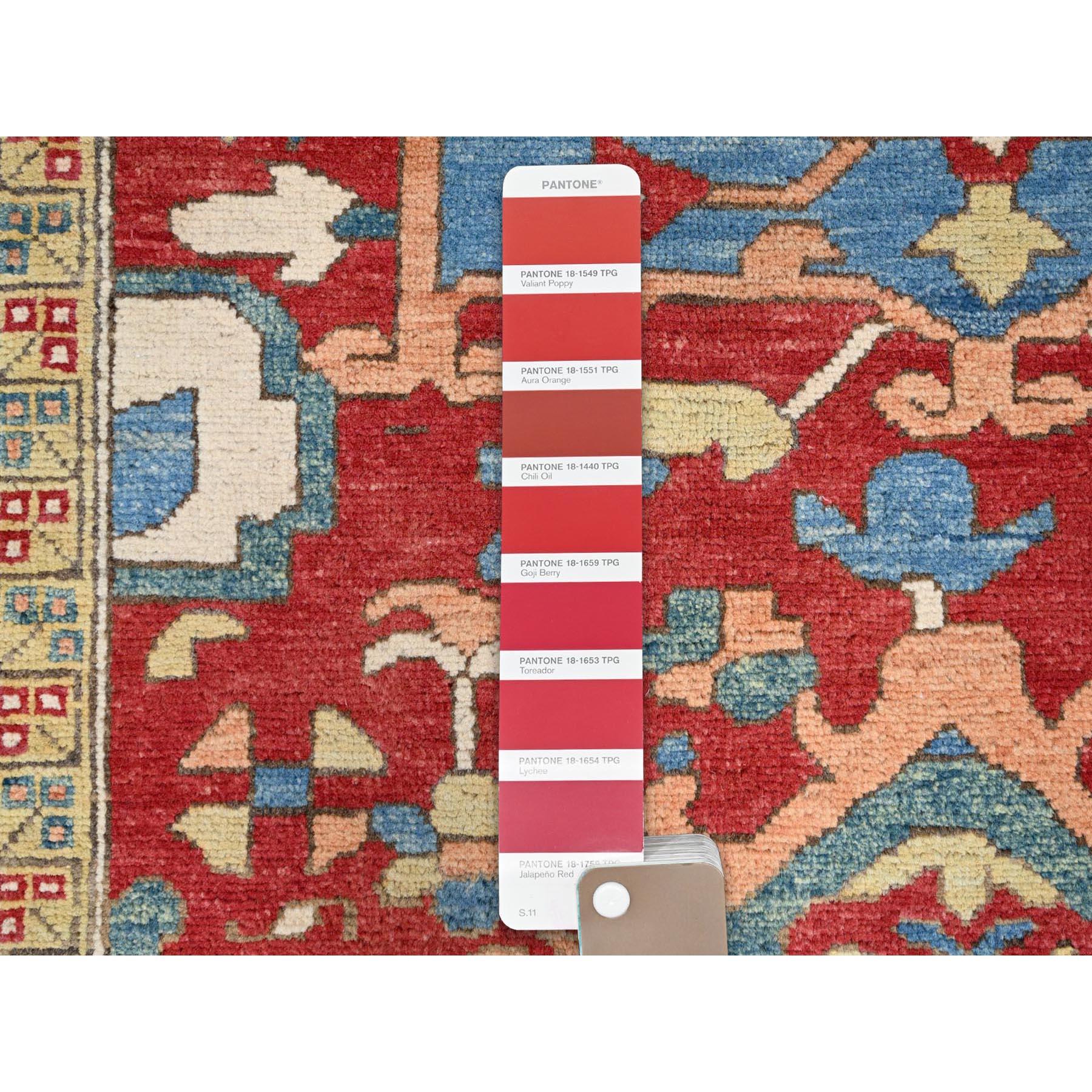 XXI secolo e contemporaneo Tappeto orientale in lana Serapi Heriz Motif Design rosso rubino annodato a mano 9'10