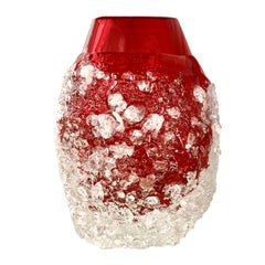Ruby Red Murano Cotisso Glass Vase