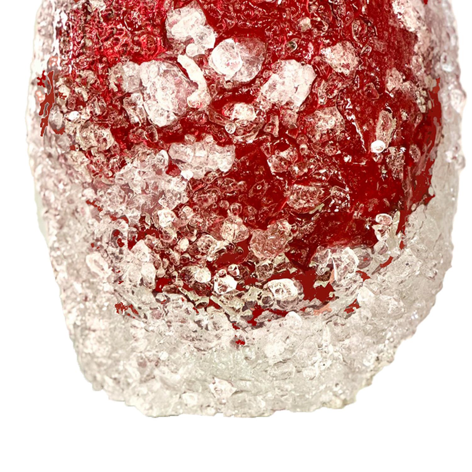 Ruby Red Murano Cotisso Glass Vase In New Condition For Sale In New York, NY