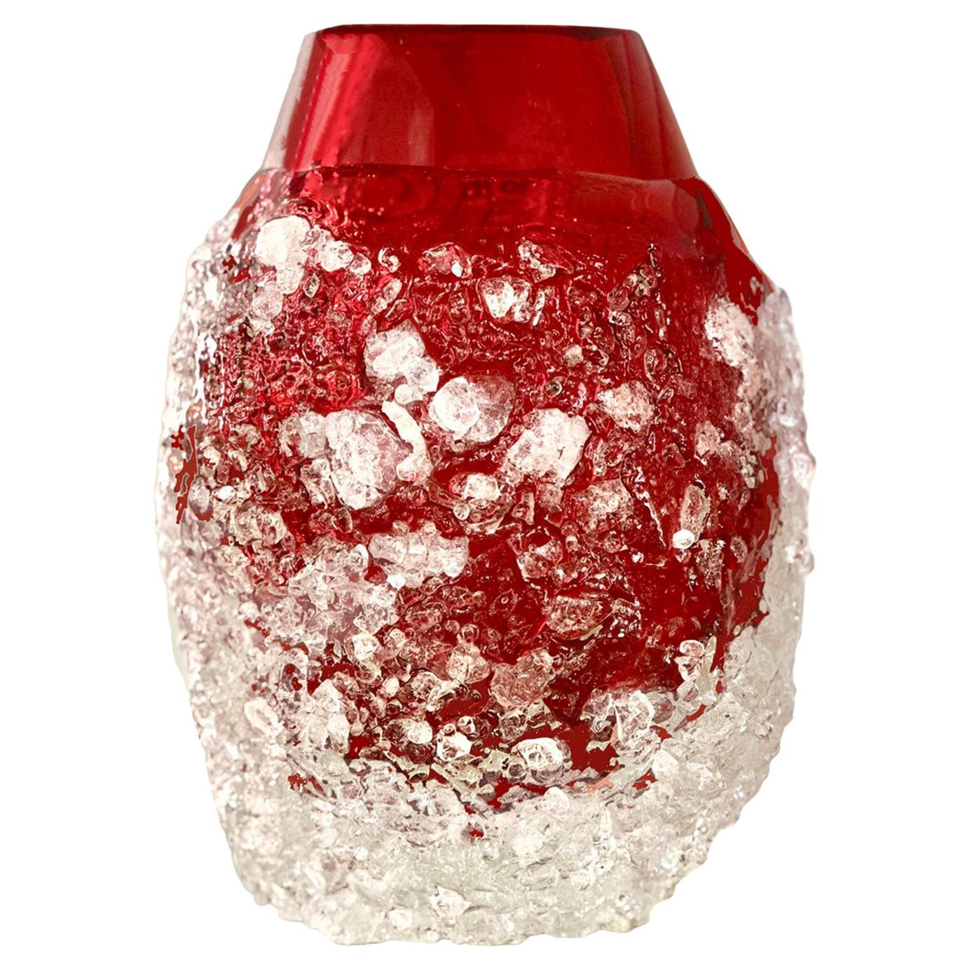 Ruby Red Murano Cotisso Glass Vase