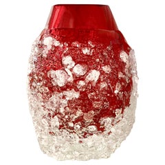 Ruby Red Murano Cotisso Glass Vase