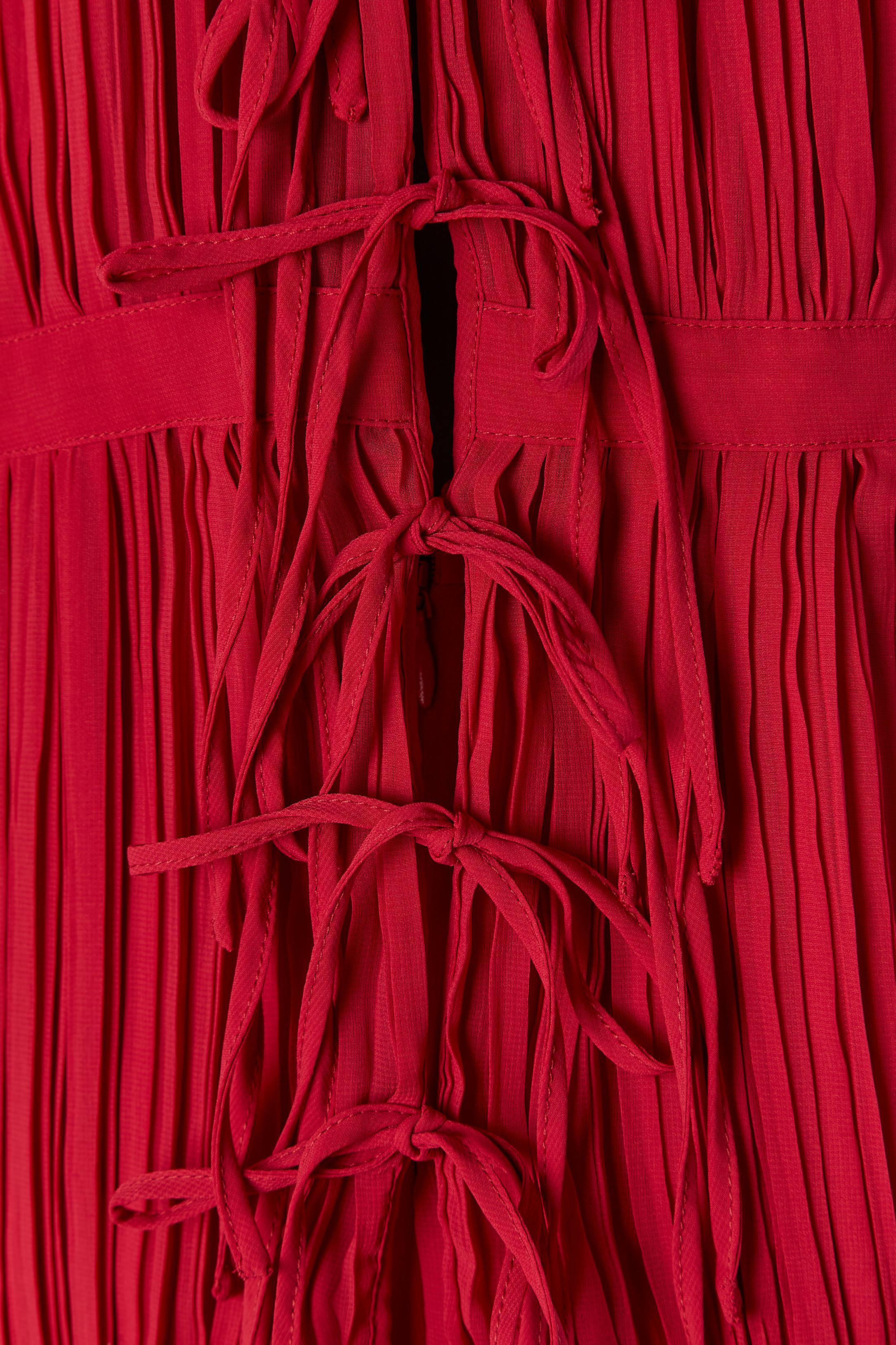 Top e gonna a pieghe rosso rubino &New Rochas in vendita 1