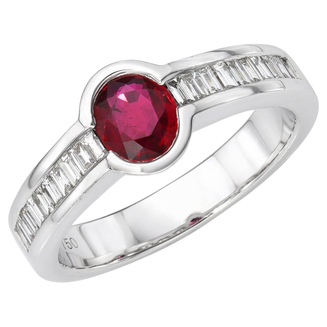 Ruby Ring 0.67 Carat Oval