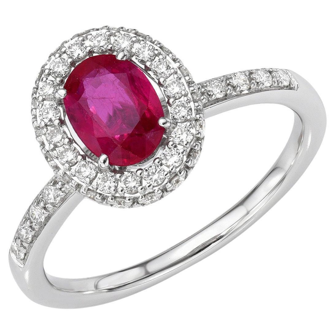 Ruby Ring 0.80 Carat Oval For Sale