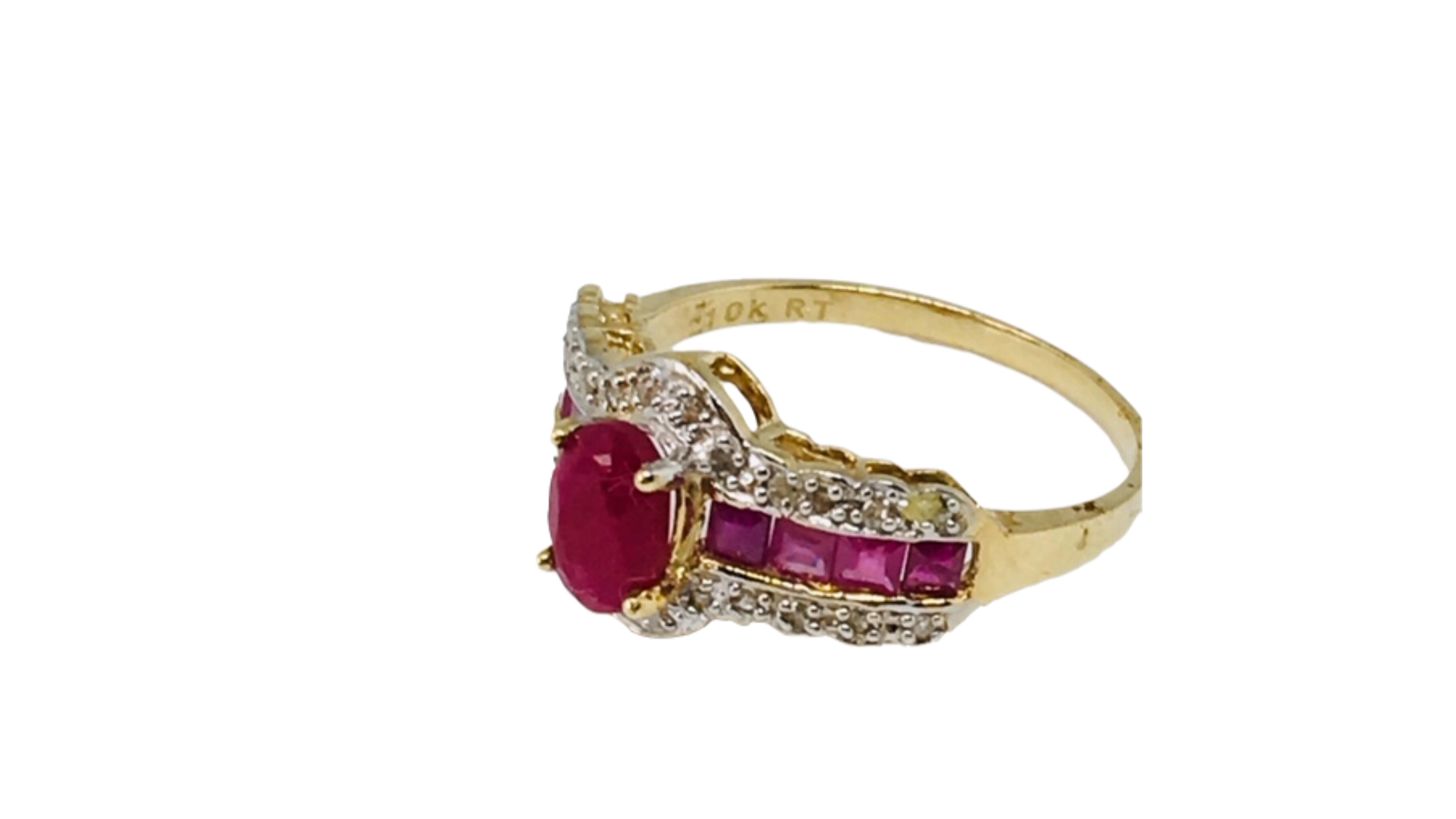Ruby Ring with 24 White Diamonds  does stand out in the Yellow Gold with diamonds.  . This can be custom made too with other stones and carats.    Ask us before purchasing 


The history of rubies is a story rich in splendour and mystery. These