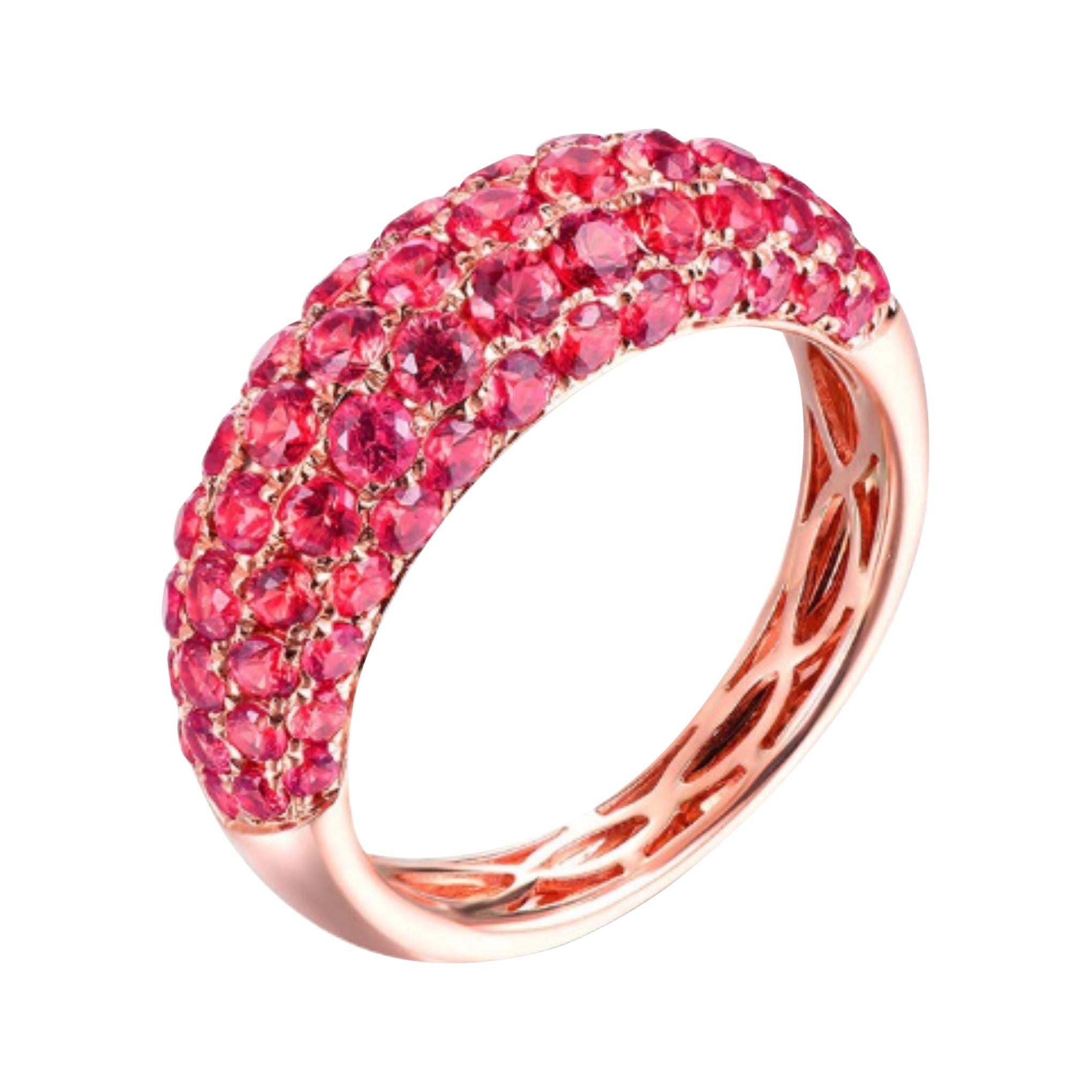 Ruby Ring 14K Rose Gold For Sale