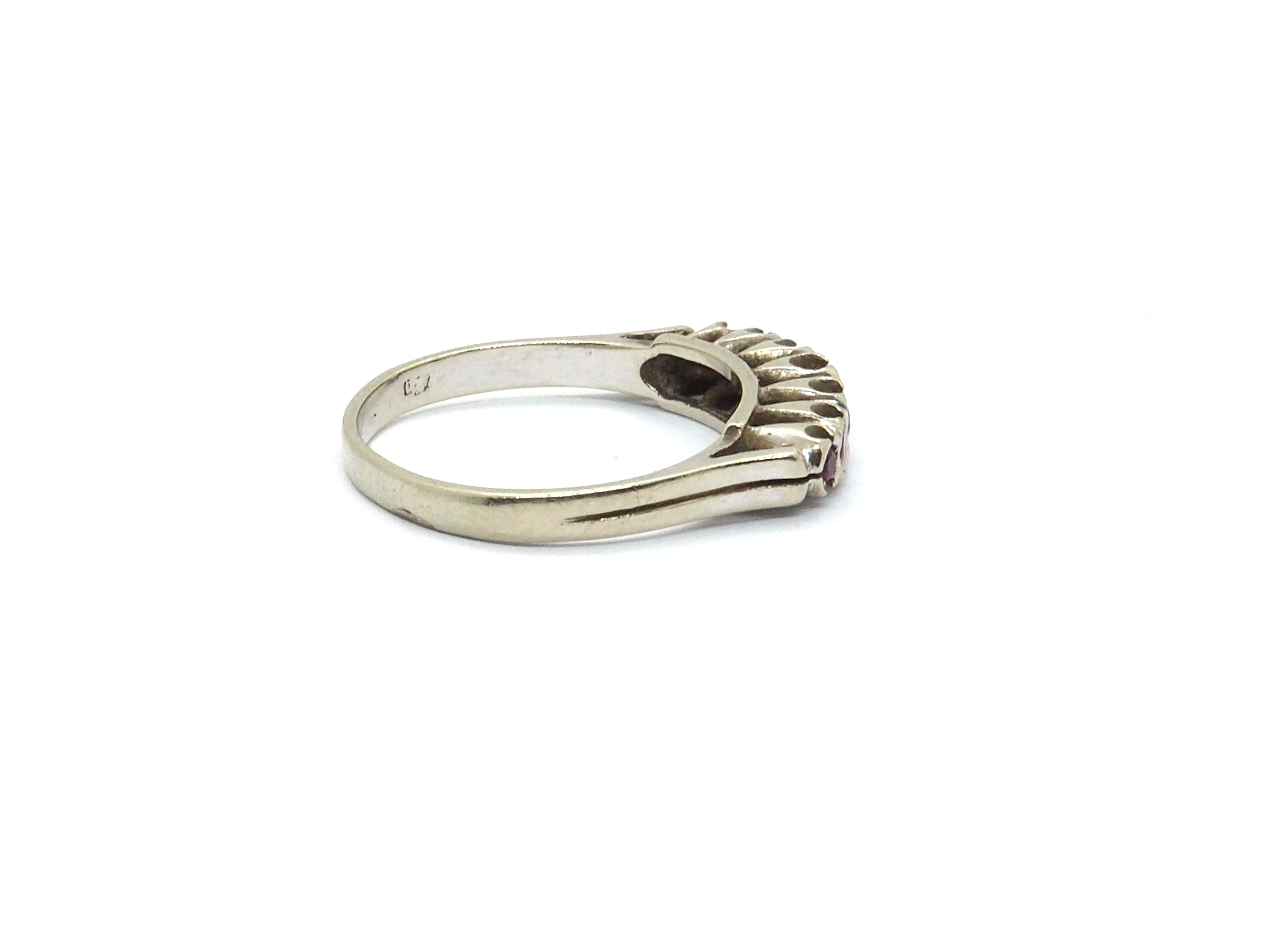 Women's Ruby Ring 18k White Gold  For Sale