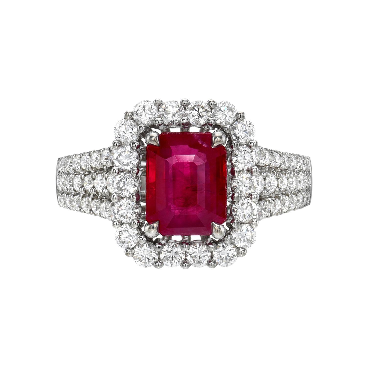 vintage emerald cut ruby ring