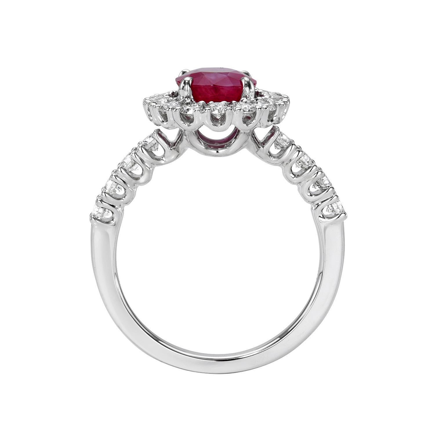 Ruby Ring 2.14 Carat Oval In New Condition For Sale In Beverly Hills, CA