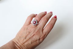 Ruby Ring 2.36 K in 18K White Gold, Diamonds