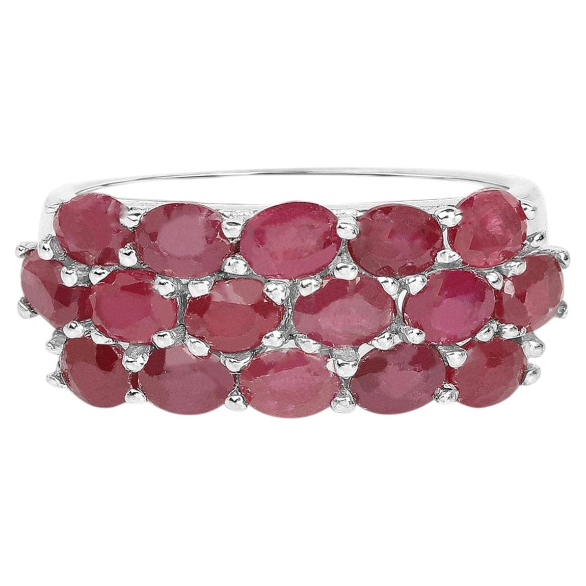 Ruby Ring 3.5 Carats Sterling Silver