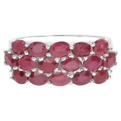 Anello con rubino da 3,5 carati in argento sterling