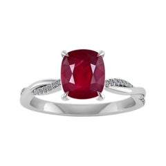 Ruby Ring 5.18ct 18k White Gold