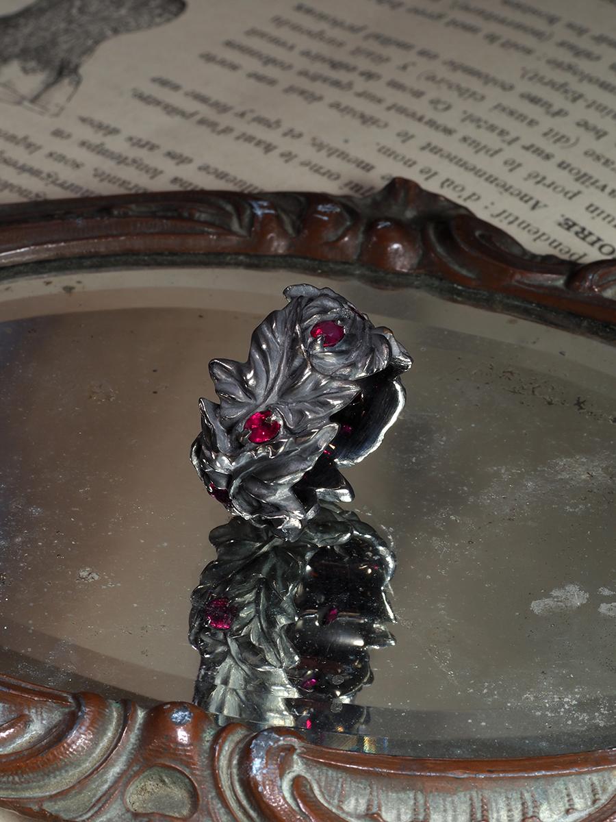 Großer Rubin-Ring Schwarz Silber Große Statement Weihnachtsgeschenkidee Rubin Hochzeitsgeschenkidee im Zustand „Neu“ im Angebot in Berlin, DE
