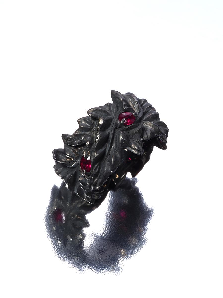 Großer Rubin-Ring Schwarz Silber Große Statement Weihnachtsgeschenkidee Rubin Hochzeitsgeschenkidee im Angebot 2