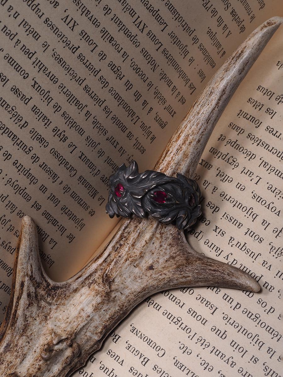Großer Rubin-Ring Schwarz Silber Große Statement Weihnachtsgeschenkidee Rubin Hochzeitsgeschenkidee im Angebot 3