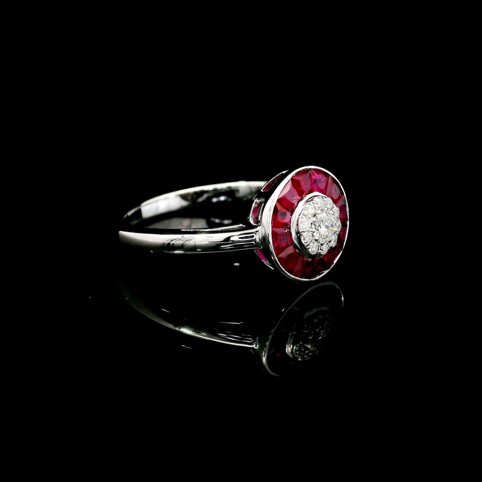 Taglio rotondo Anello di rubino in vendita