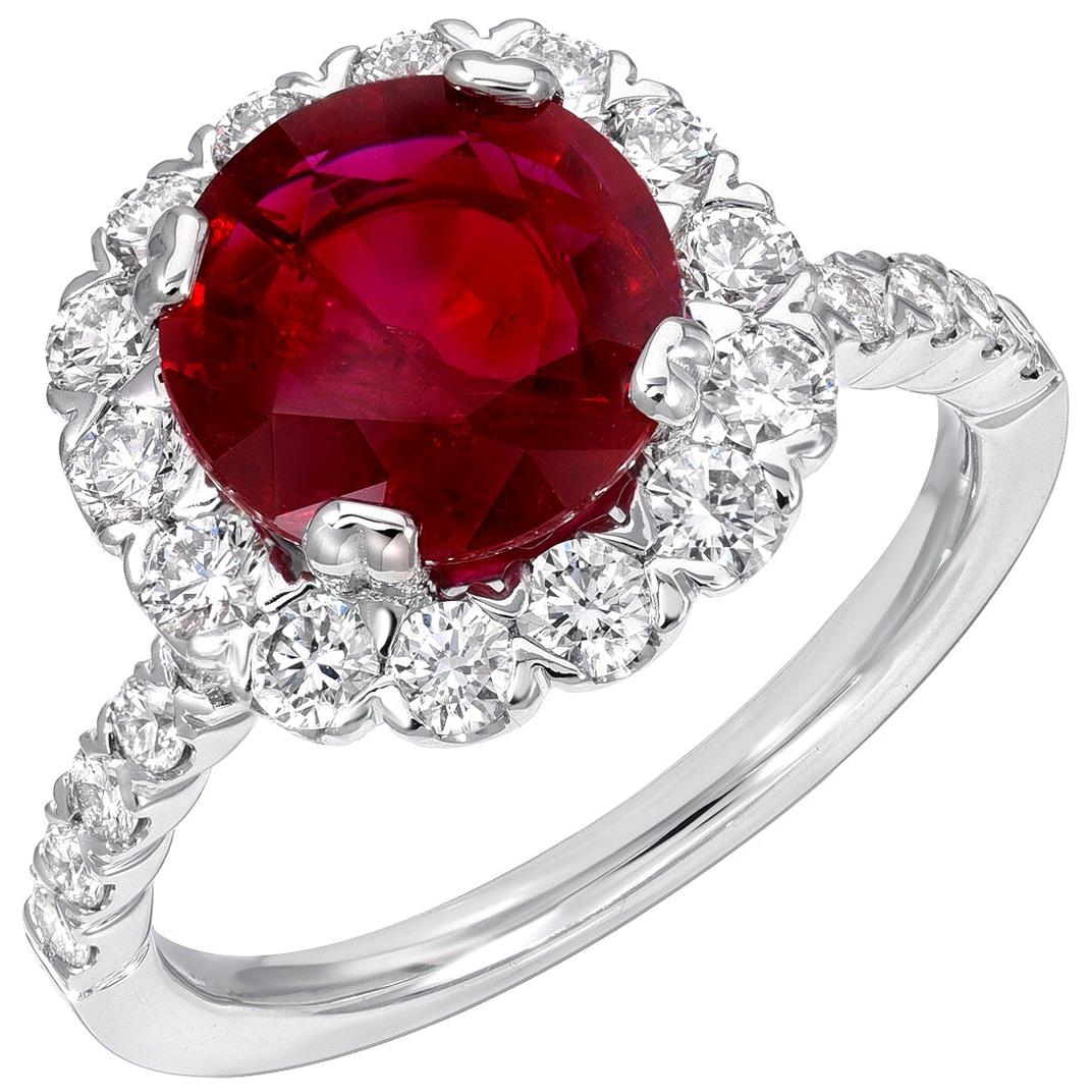 Ruby Ring Intense Red 2.53 Carats