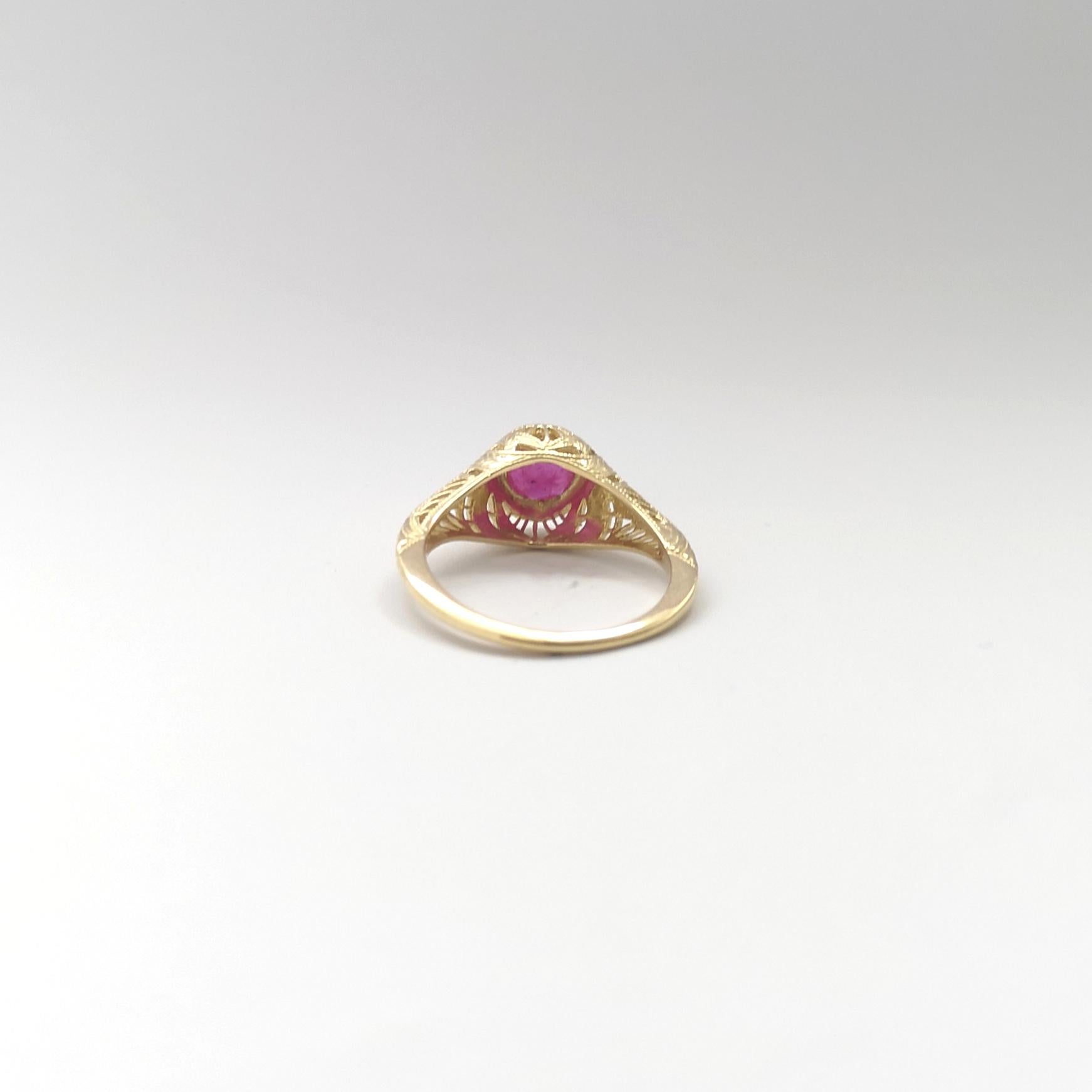 Rubin-Ring in 14K Goldfassungen gefasst im Angebot 4
