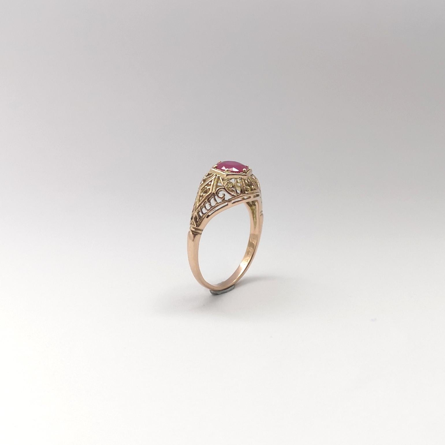Rubin-Ring in 14K Goldfassungen gefasst im Angebot 5