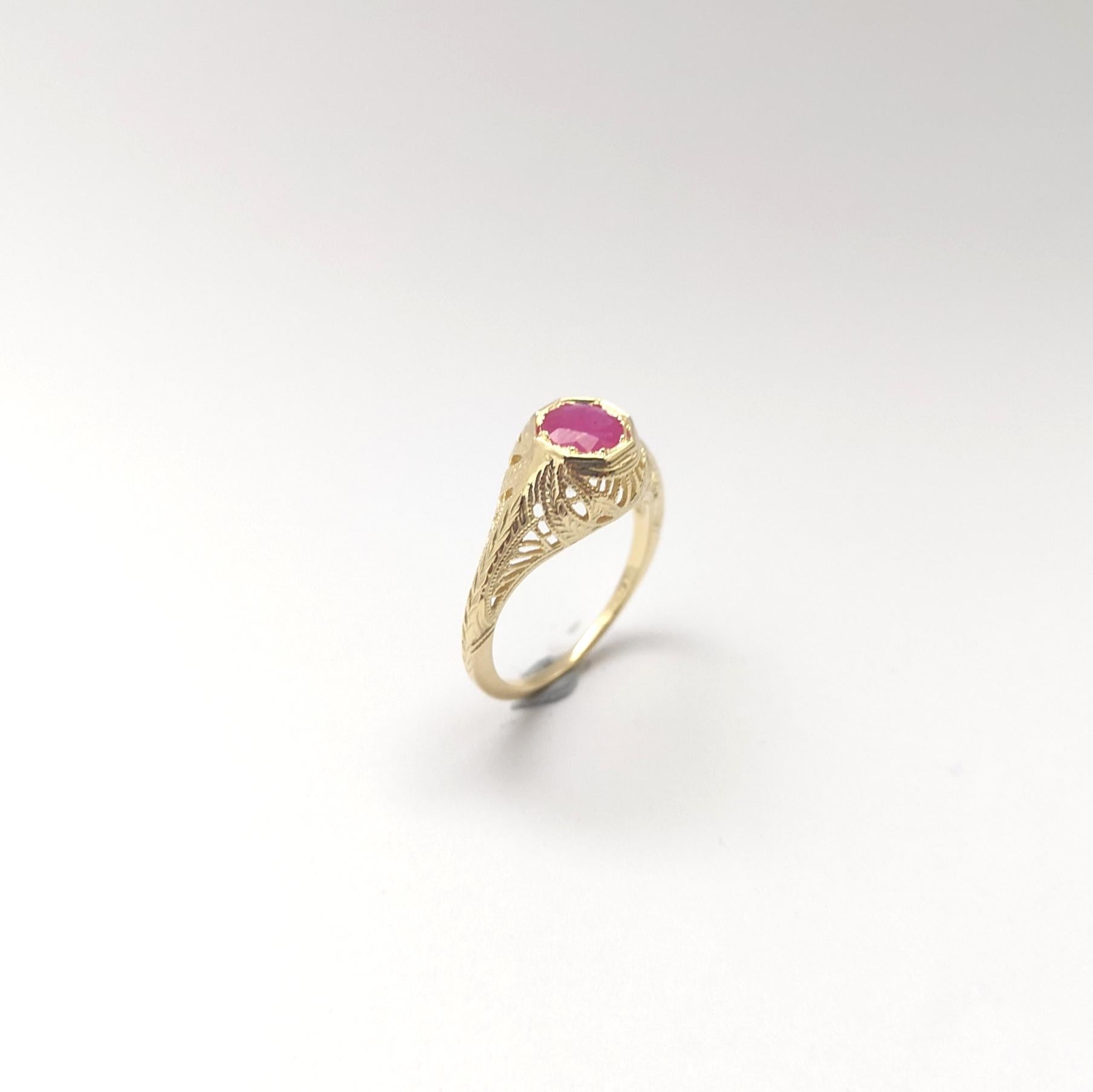 Rubin-Ring in 14K Goldfassungen gefasst im Angebot 5
