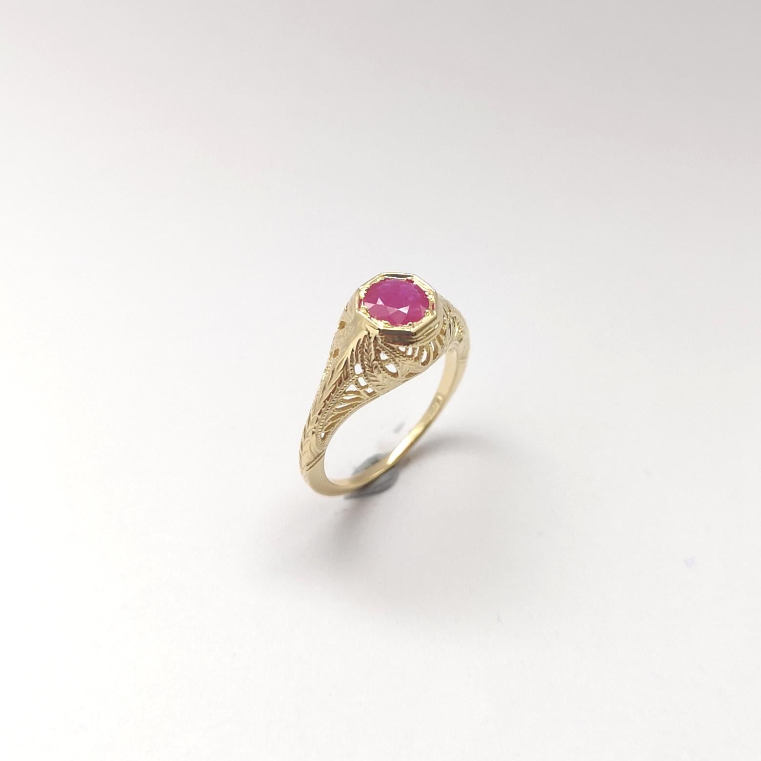 Rubin-Ring in 14K Goldfassungen gefasst im Angebot 6