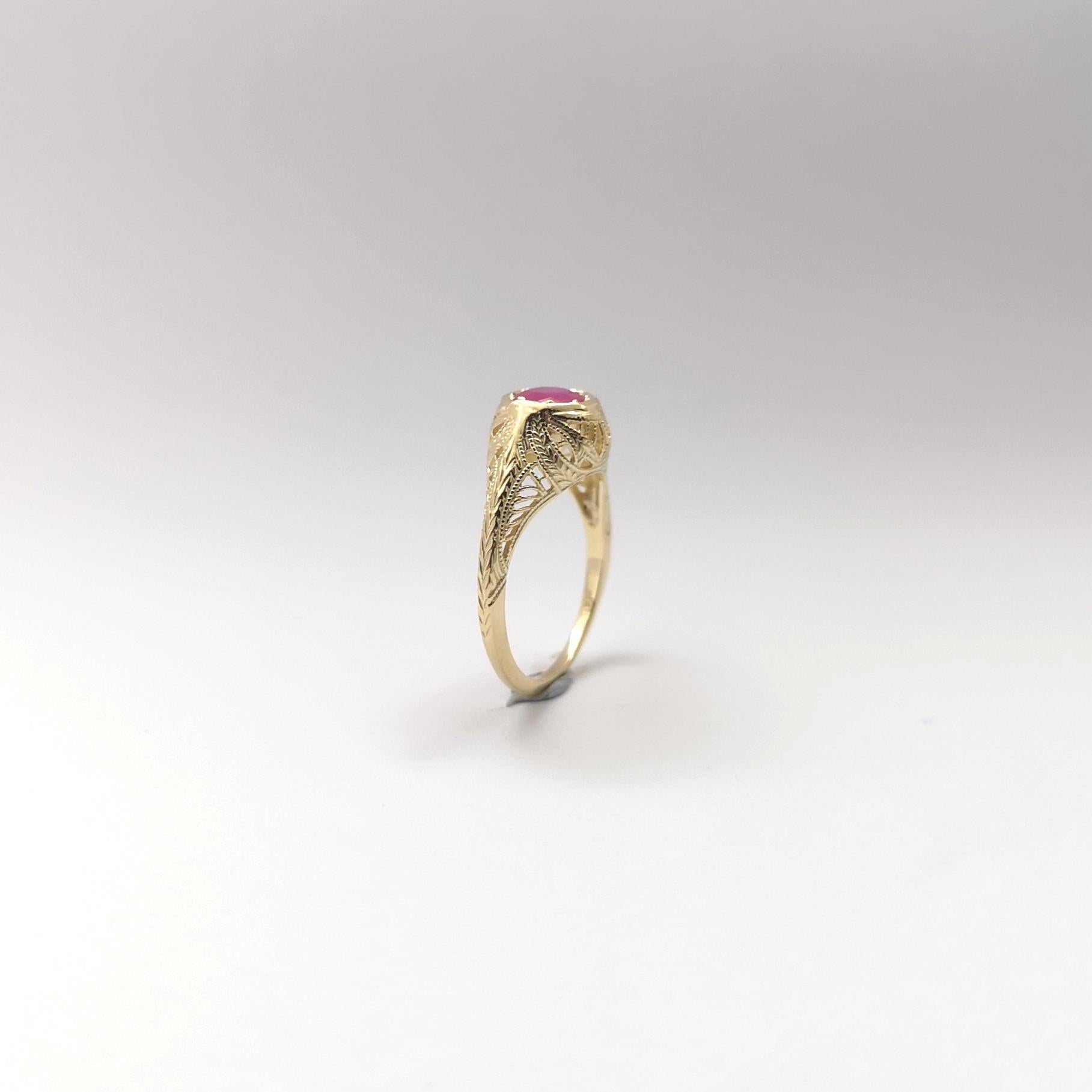 Rubin-Ring in 14K Goldfassungen gefasst im Angebot 7