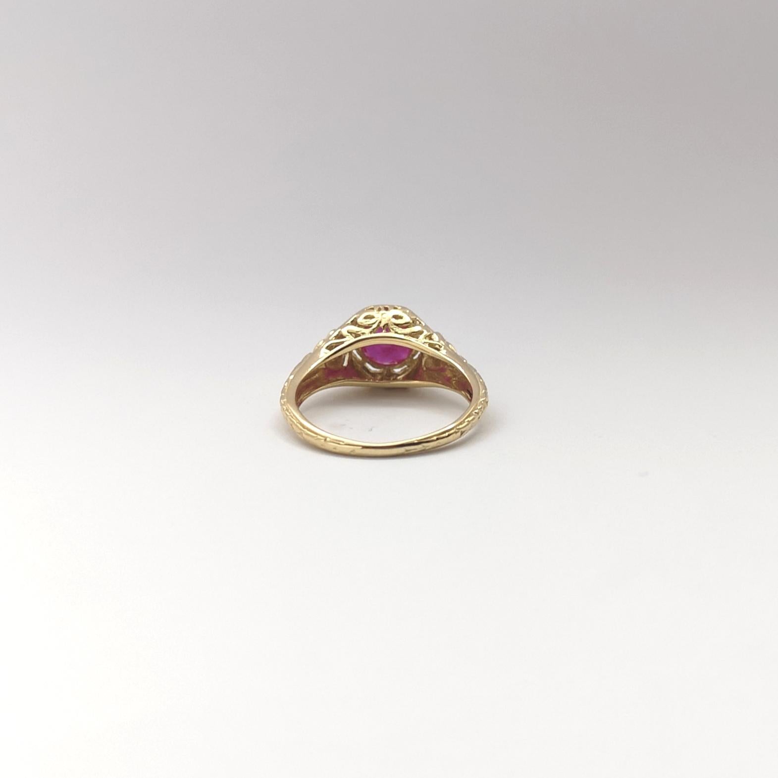 Rubin-Ring in 14K Goldfassungen gefasst im Angebot 8