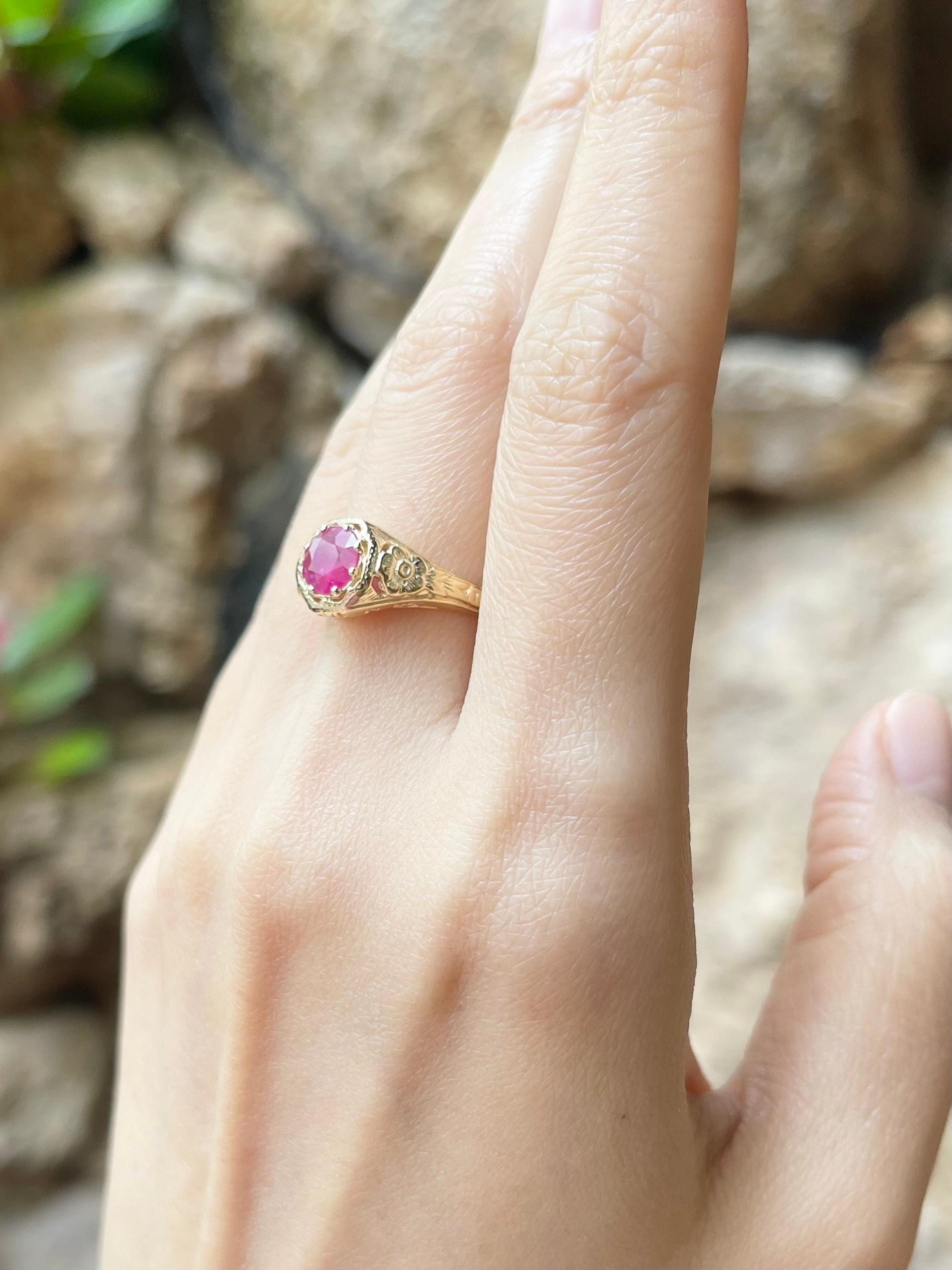 Anillo de rubí engastado en oro de 14 quilates en Nuevo estado para la venta en Bangkok, TH