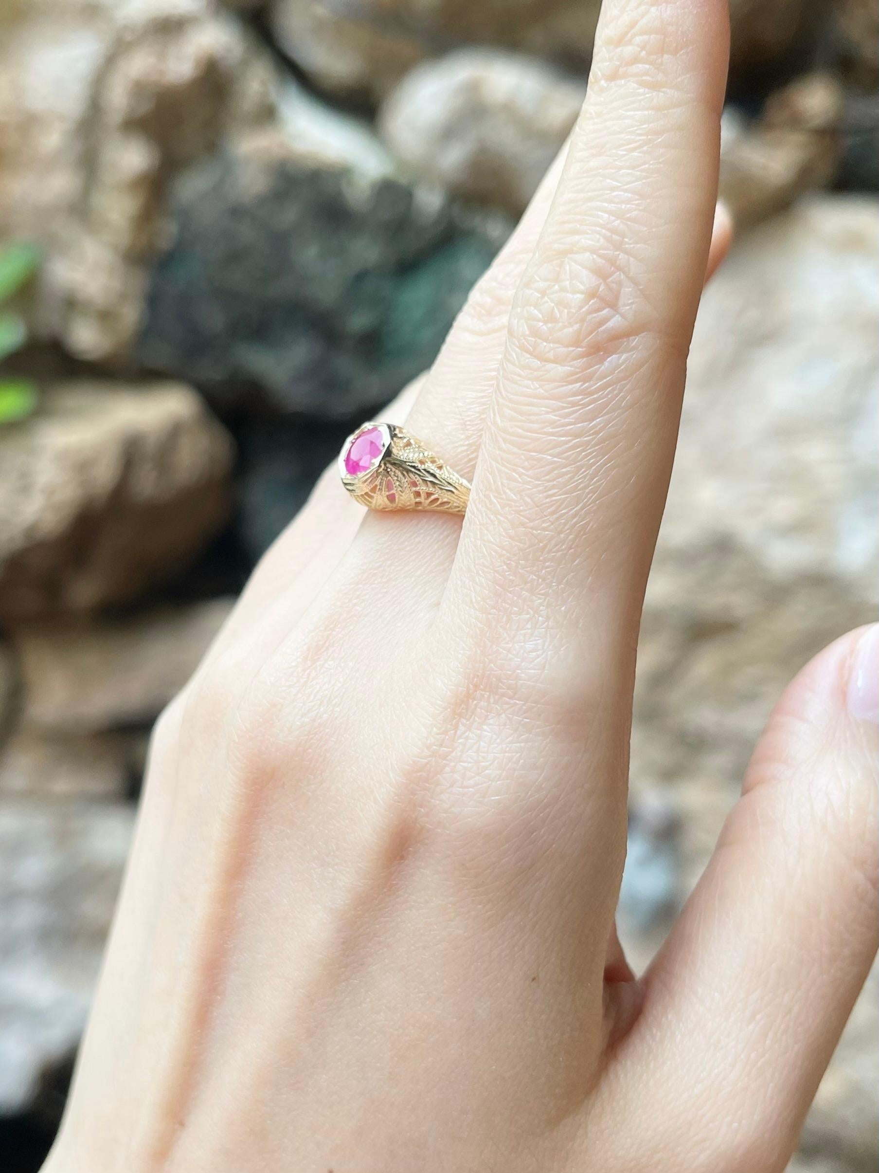 Rubin-Ring in 14K Goldfassungen gefasst im Zustand „Neu“ im Angebot in Bangkok, TH