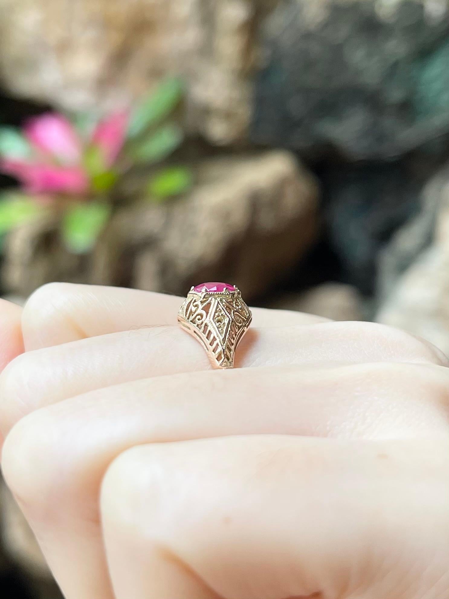 Rubin-Ring in 14K Goldfassungen gefasst im Angebot 1