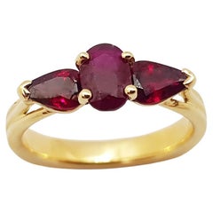 Ruby Ring Set in 18 Karat Gold Settings