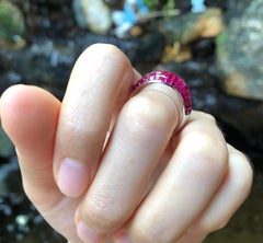 Ruby Ring Set in 18 Karat White Gold Settings