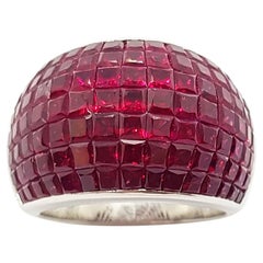 Ruby Ring Set in 18 Karat White Gold Settings