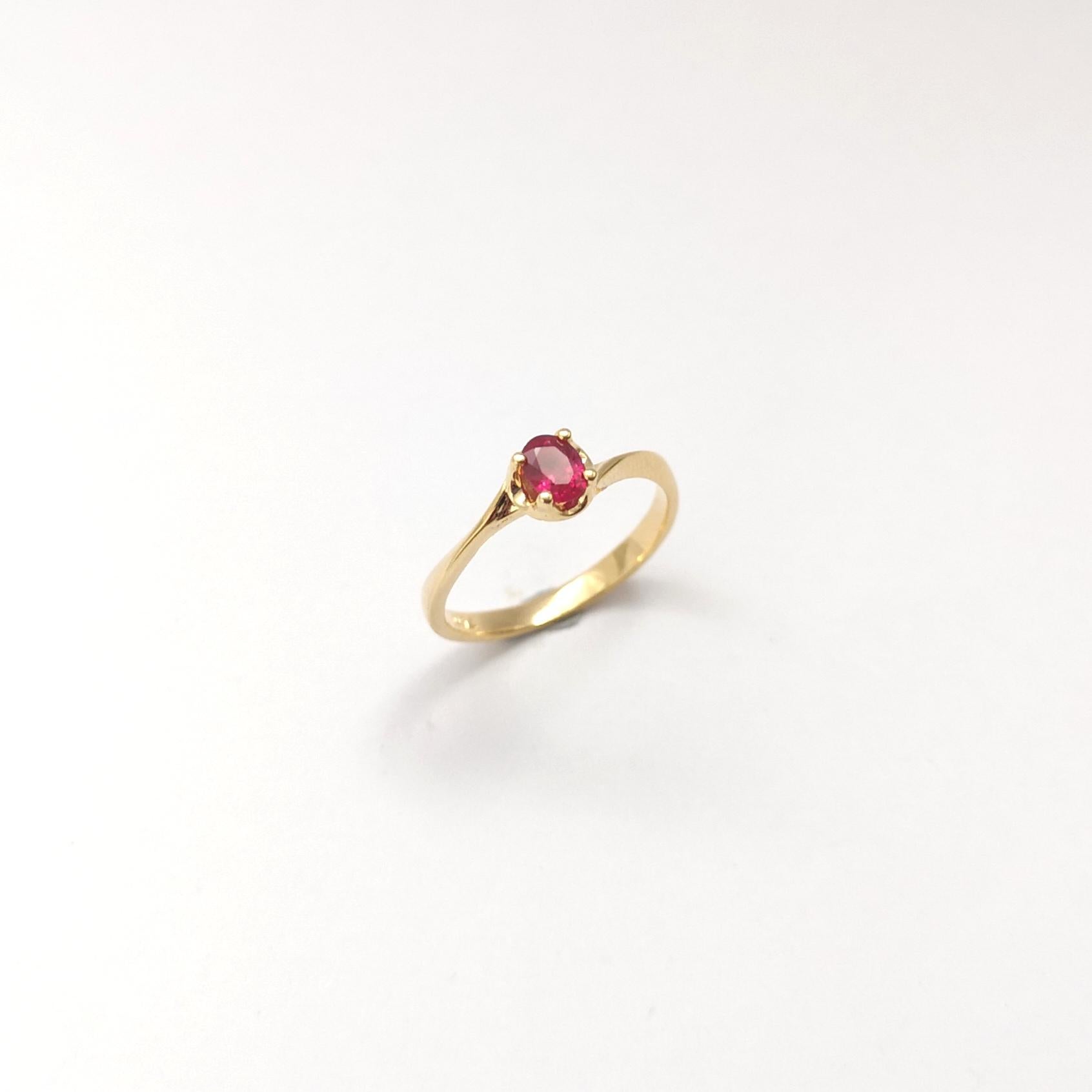 Rubin-Ring in 18 Karat Gold gefasst in Fassungen im Angebot 4