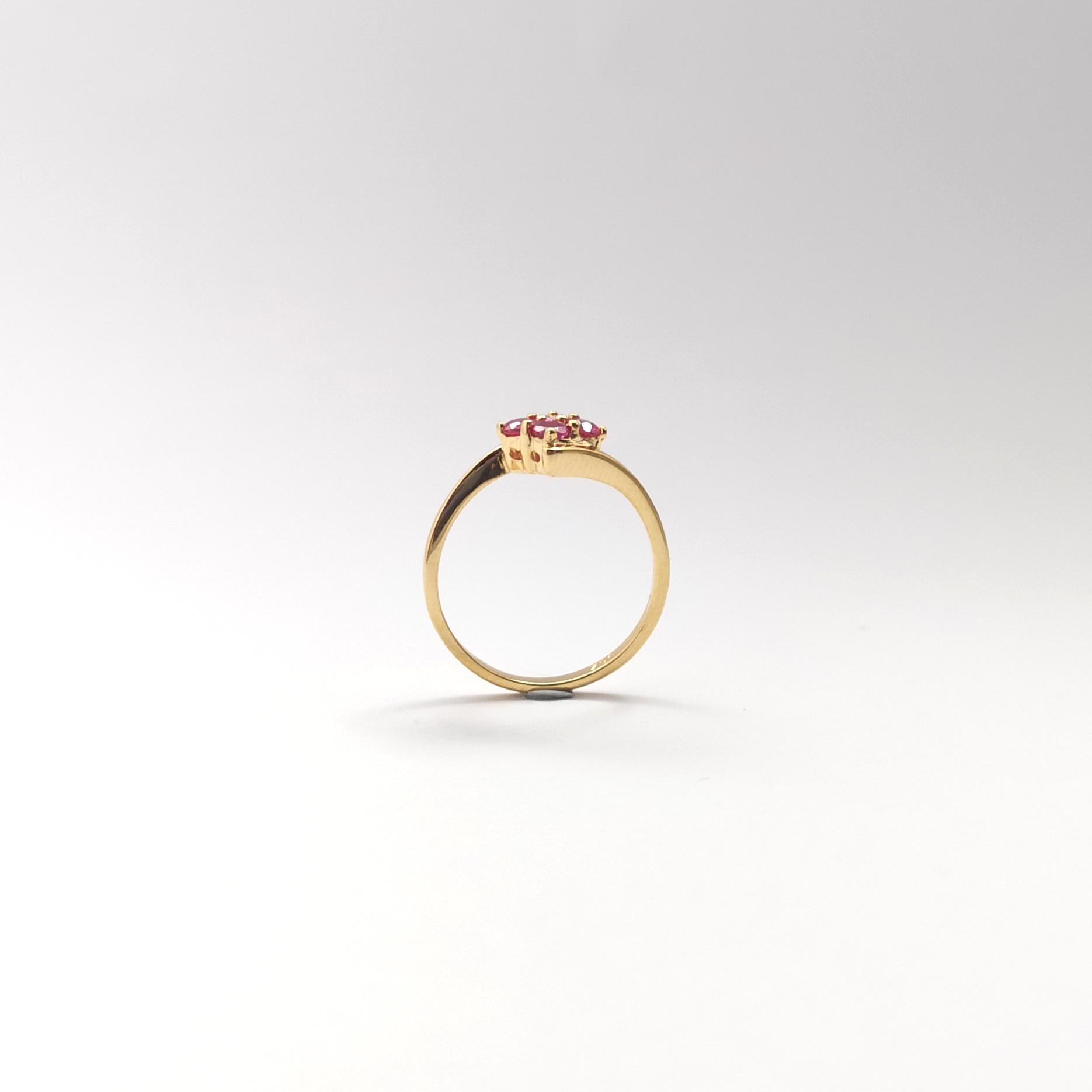 Rubin-Ring in 18 Karat Gold gefasst in Fassungen im Angebot 4