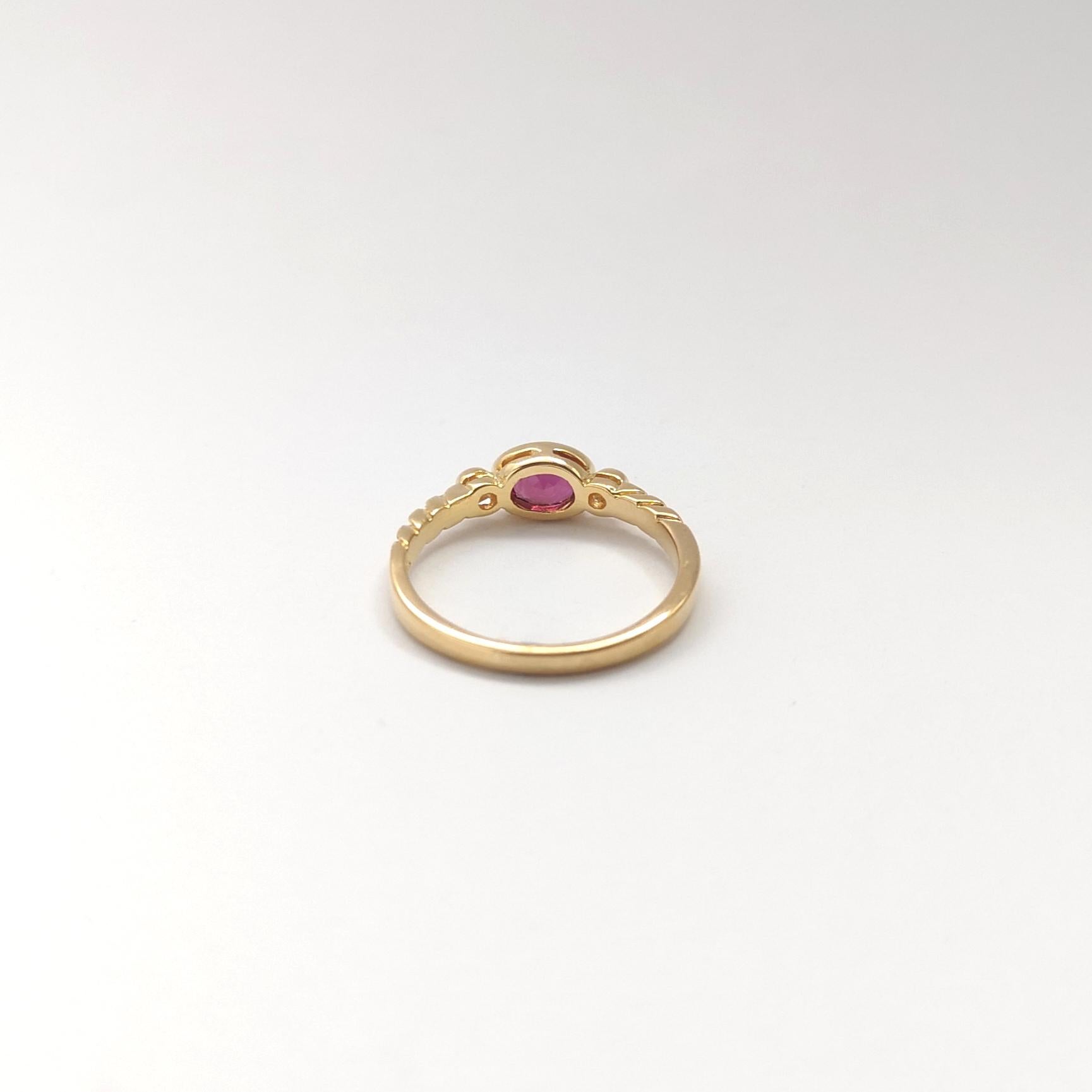 Rubin-Ring in 18 Karat Gold gefasst in Fassungen im Angebot 5