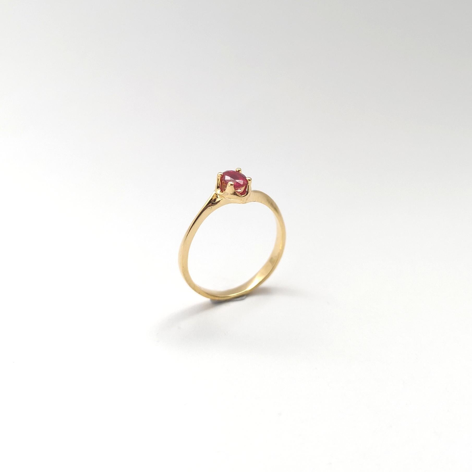 Rubin-Ring in 18 Karat Gold gefasst in Fassungen im Angebot 5