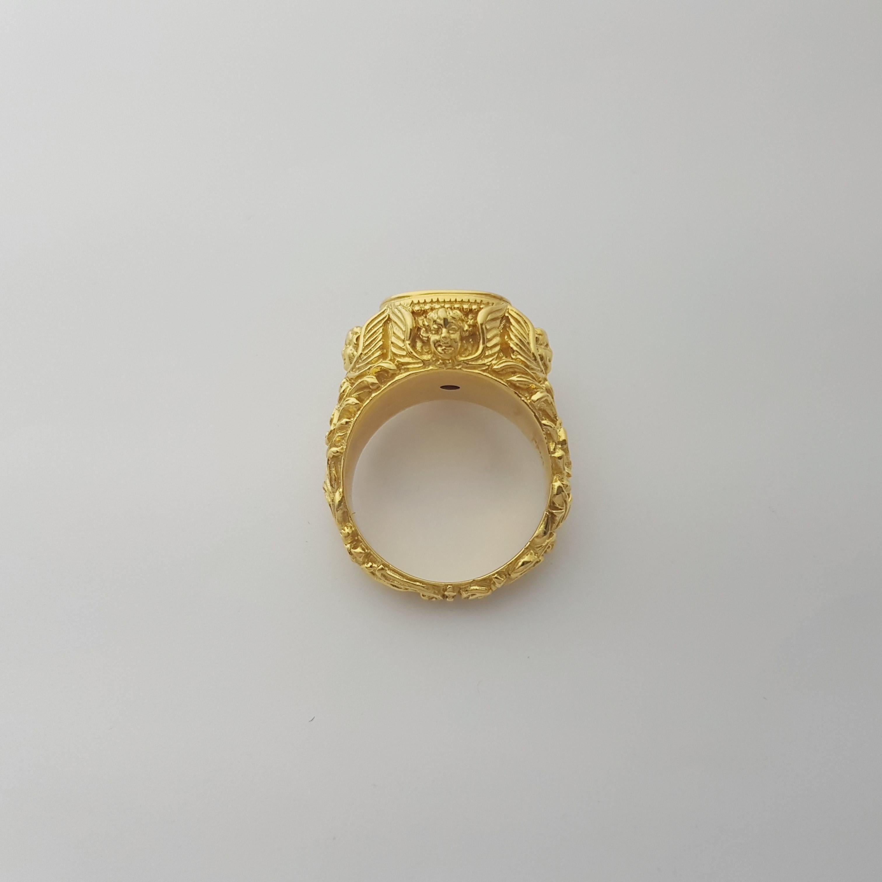 Anello con rubino incastonato in oro 18 carati in vendita 5