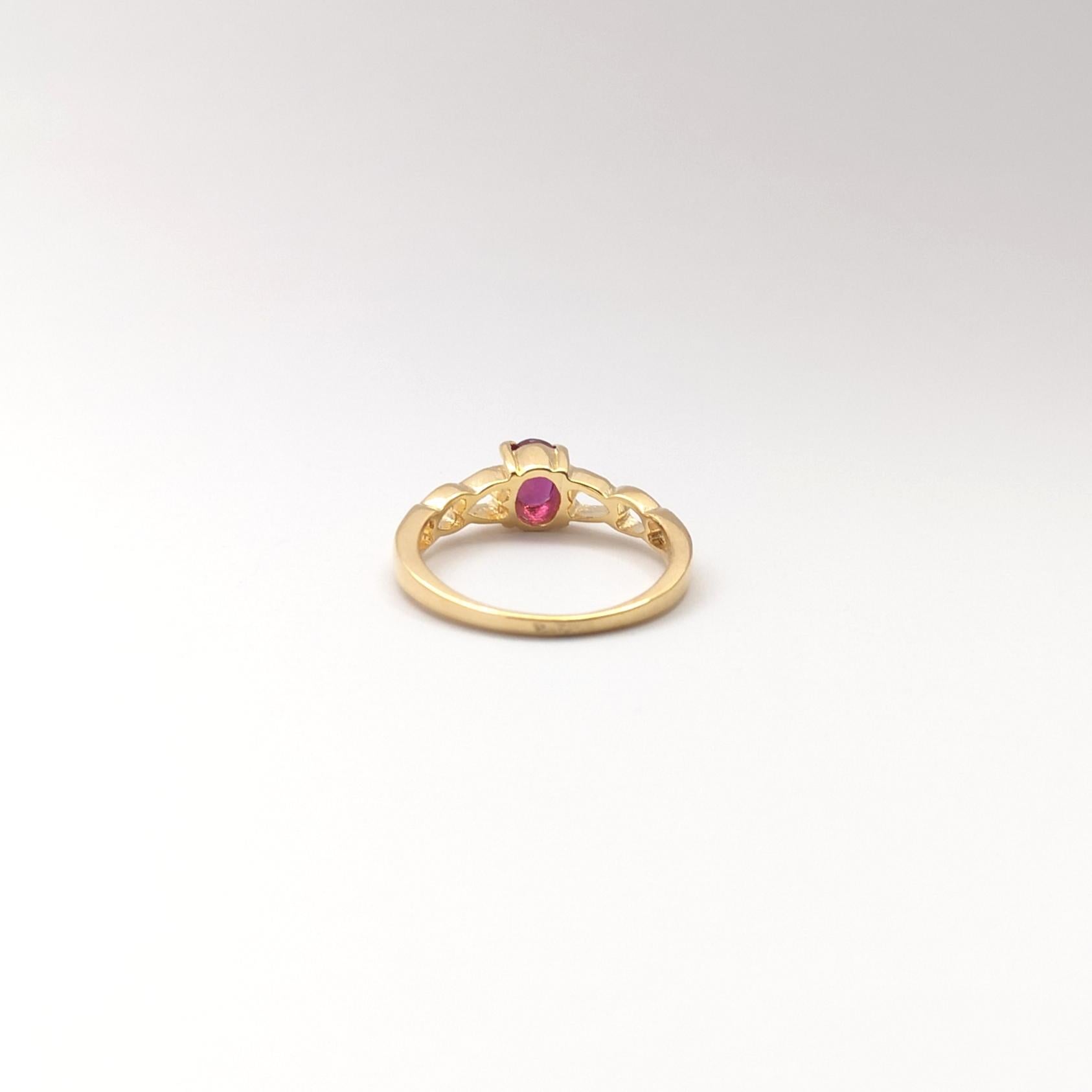 Rubin-Ring in 18 Karat Gold gefasst in Fassungen im Angebot 6